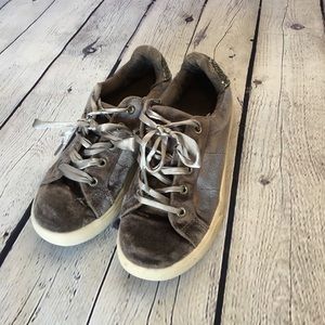 Barely worn Girls velvet and sparkle sneakers